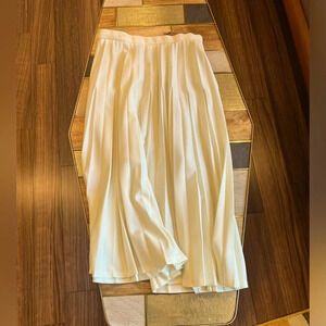 Givenchy Light Cream / White Pleated Midi Skirt Size 8